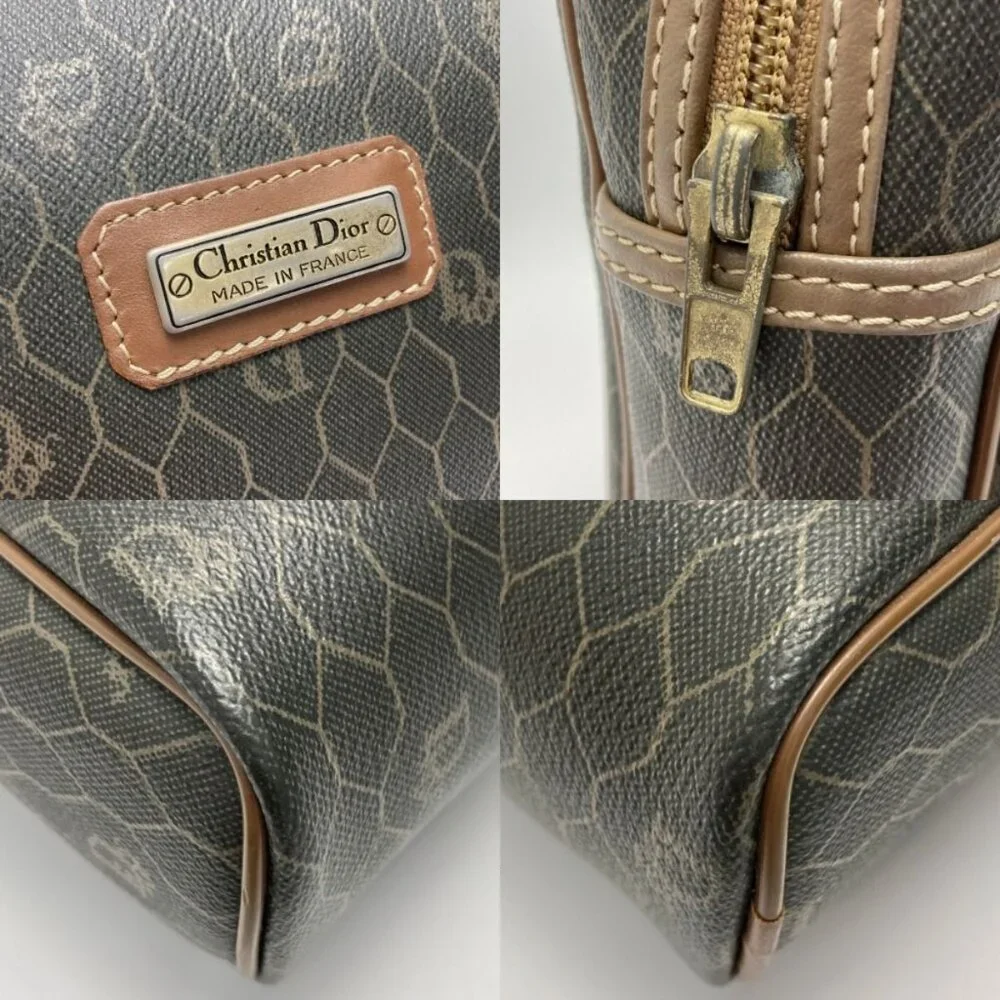 Christian Dior Honeycomb Pattern Clutch Bag Black Second Bag Vintage - Picture 7 of 7